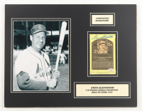Enos Slaughter Signed Custom Matted Hall of Fame Plaque Postcard (SOP) at PristineAuction.com