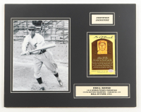 Edd J. Roush Signed Custom Matted Hall of Fame Plaque Postcard (SOP) at PristineAuction.com