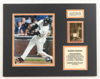 Barry Bonds Custom Matted 2002 Feel The Game 23Kt Gold Card with Game-Used Bat Piece #732/2002 at PristineAuction.com