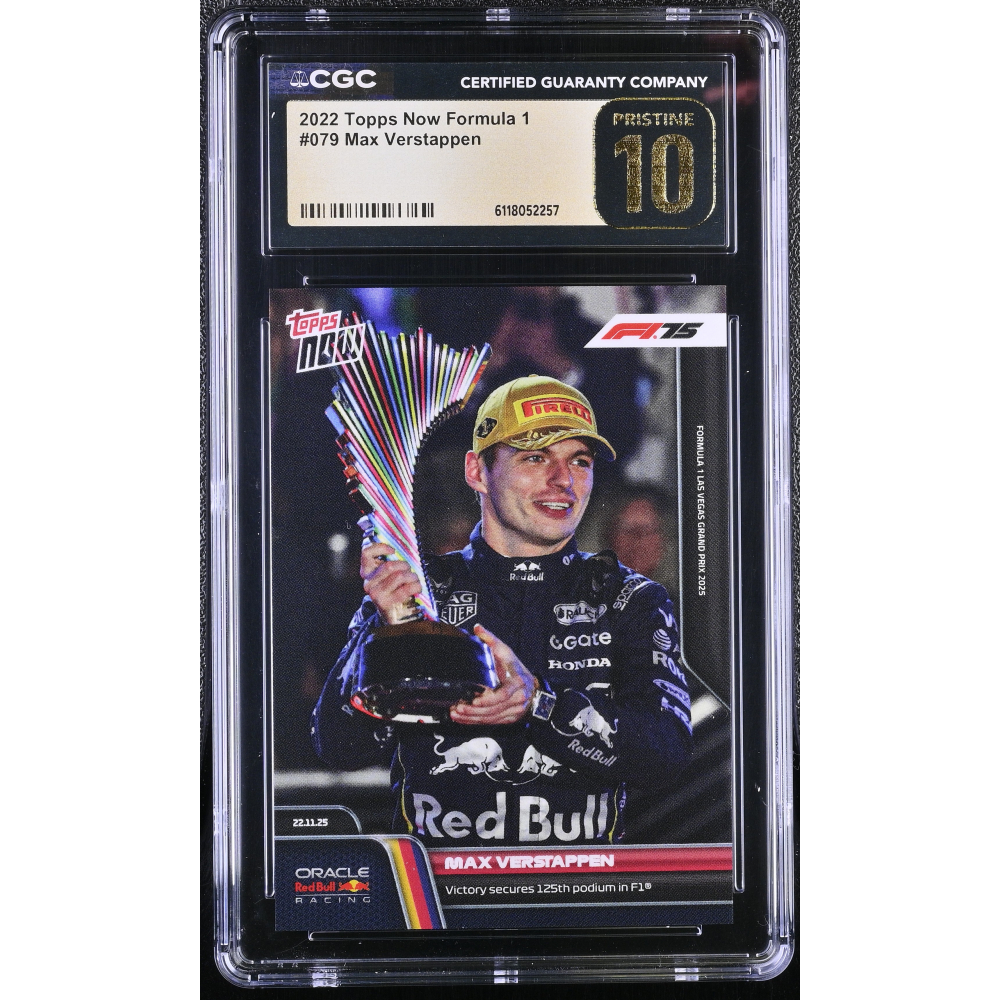 Max Verstappen 2022 Topps Now Formula 1 #079 (CGC 10 | Black Label Pristine) at PristineAuction.com