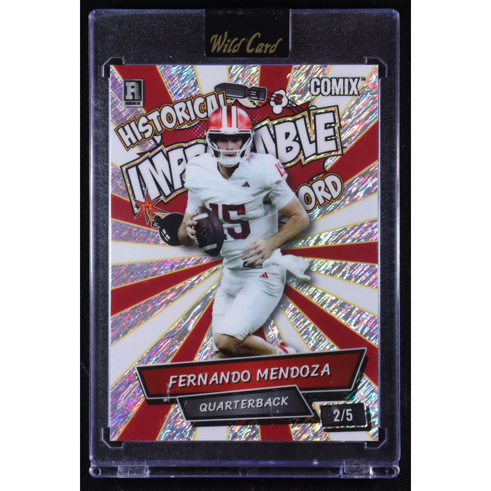Fernando Mendoza 2025 Wild Card Comix Improbable Shimmer #FM011 #2/5 RC at PristineAuction.com