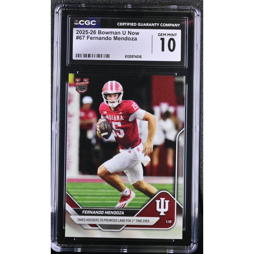 Fernando Mendoza 2025-26 Bowman U Now #67 RC (CGC 10) at PristineAuction.com