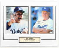 Tommy Lasorda Signed Dodgers Custom Matted Photo Display Inscribed "Good Luck" (JSA) at PristineAuction.com