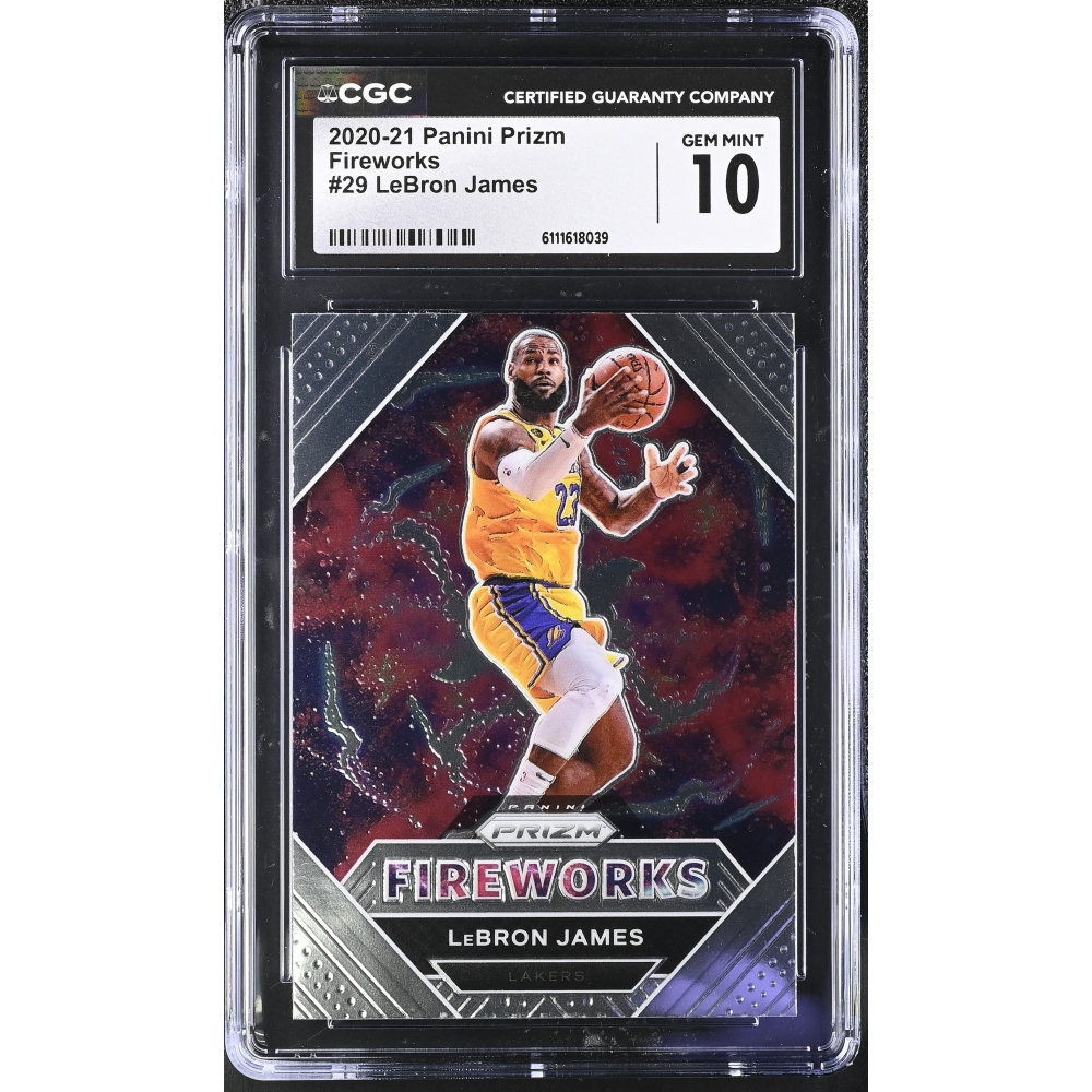 LeBron James 2020-21 Panini Prizm Fireworks #29 (CGC 10) at PristineAuction.com