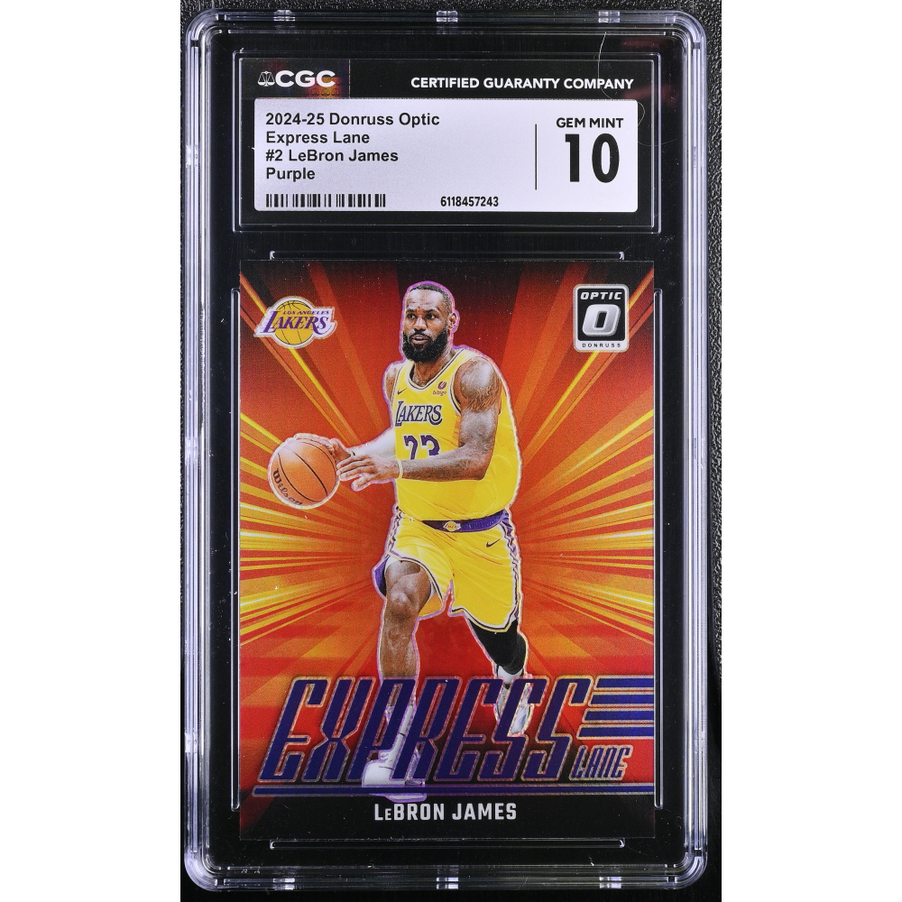 LeBron James 2024-25 Donruss Optic Express Lane Purple #2 (CGC 10) at PristineAuction.com