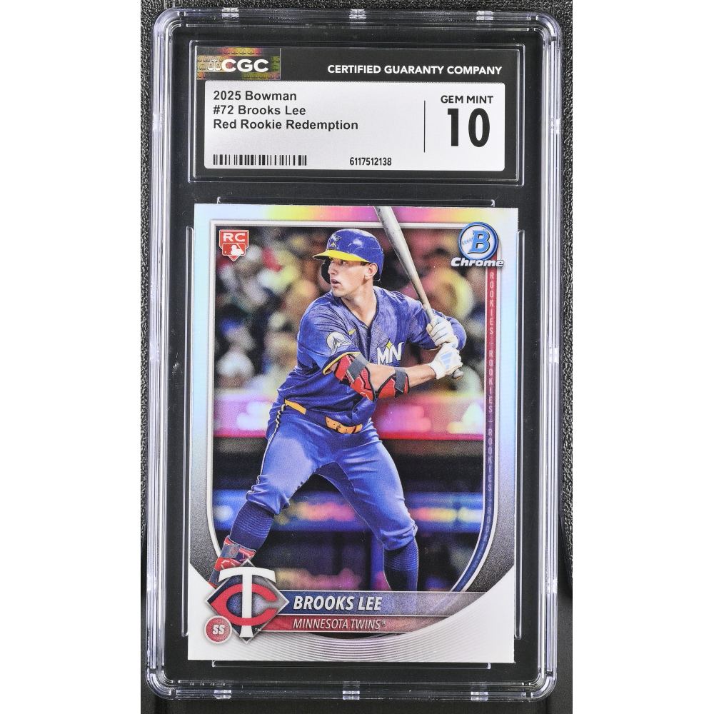 Brooks Lee 2025 Bowman Red Rookie Redemption #72 RC (CGC 10) at PristineAuction.com
