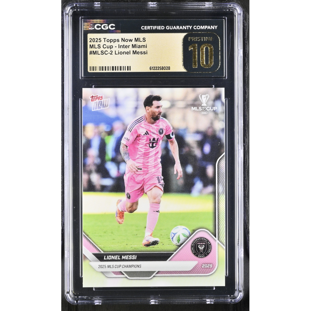 Lionel Messi 2025 Topps Now MLS MLS Cup - Inter Miami #MLSC-2 (CGC 10 | Black Label Pristine) at PristineAuction.com