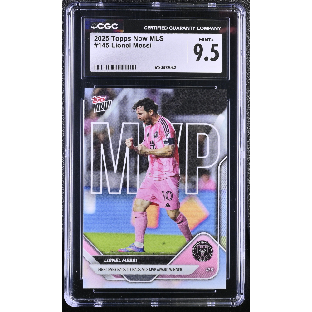 Lionel Messi 2025 Topps Now MLS MVP #145 (CGC 9.5) at PristineAuction.com