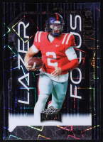 Jaxson Dart 2024 Leaf Metal Lazer Focus Blue Prismatic Lazers #LFB12 #18/20 RC at PristineAuction.com
