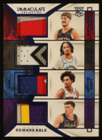 Reed Sheppard / Dalton Knecht / Jared McCain / Stephon Castle 2024-25 Immaculate Collection Remarkable Rookie Jerseys Quad Blue #1 #08/10 RC at PristineAuction.com