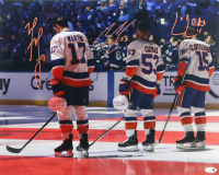 Cal Clutterbuck, Matt Martin & Casey Cizikas Signed Islanders 16x20 Photo (JSA) at PristineAuction.com