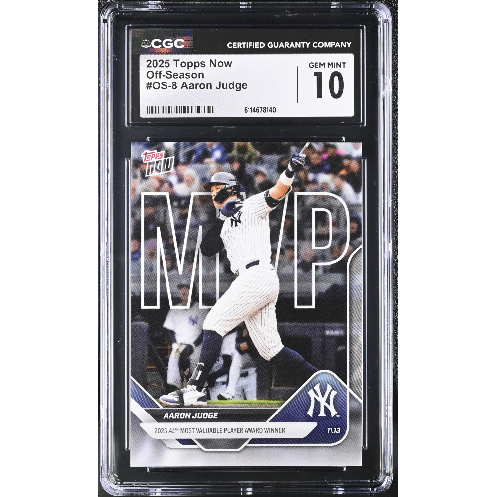 Aaron Judge 2025-26 Topps Now Off-Season MVP #OS-8 (CGC 10) at PristineAuction.com