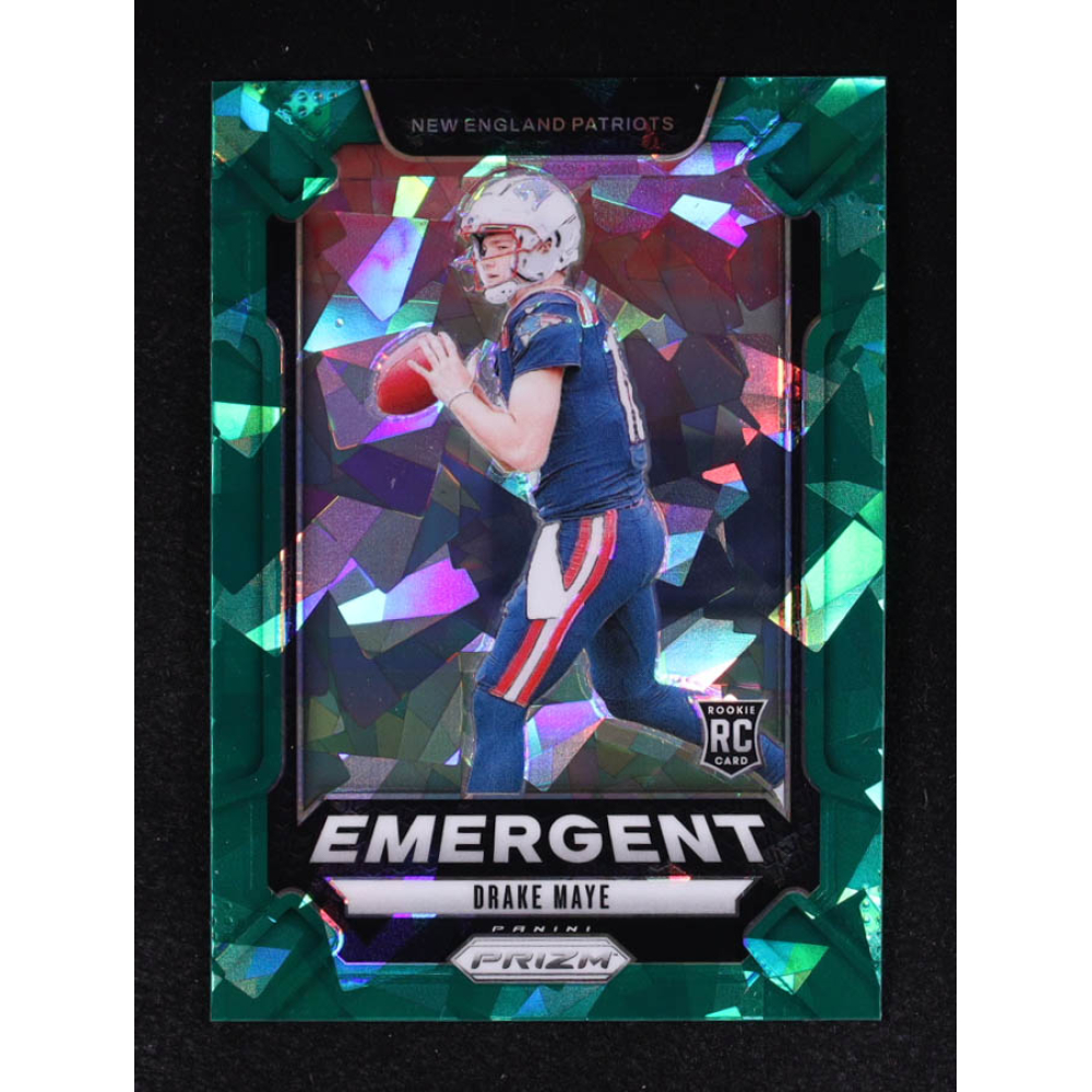 Drake Maye 2024 Panini Prizm Emergent Prizms Green Ice #4 RC at PristineAuction.com