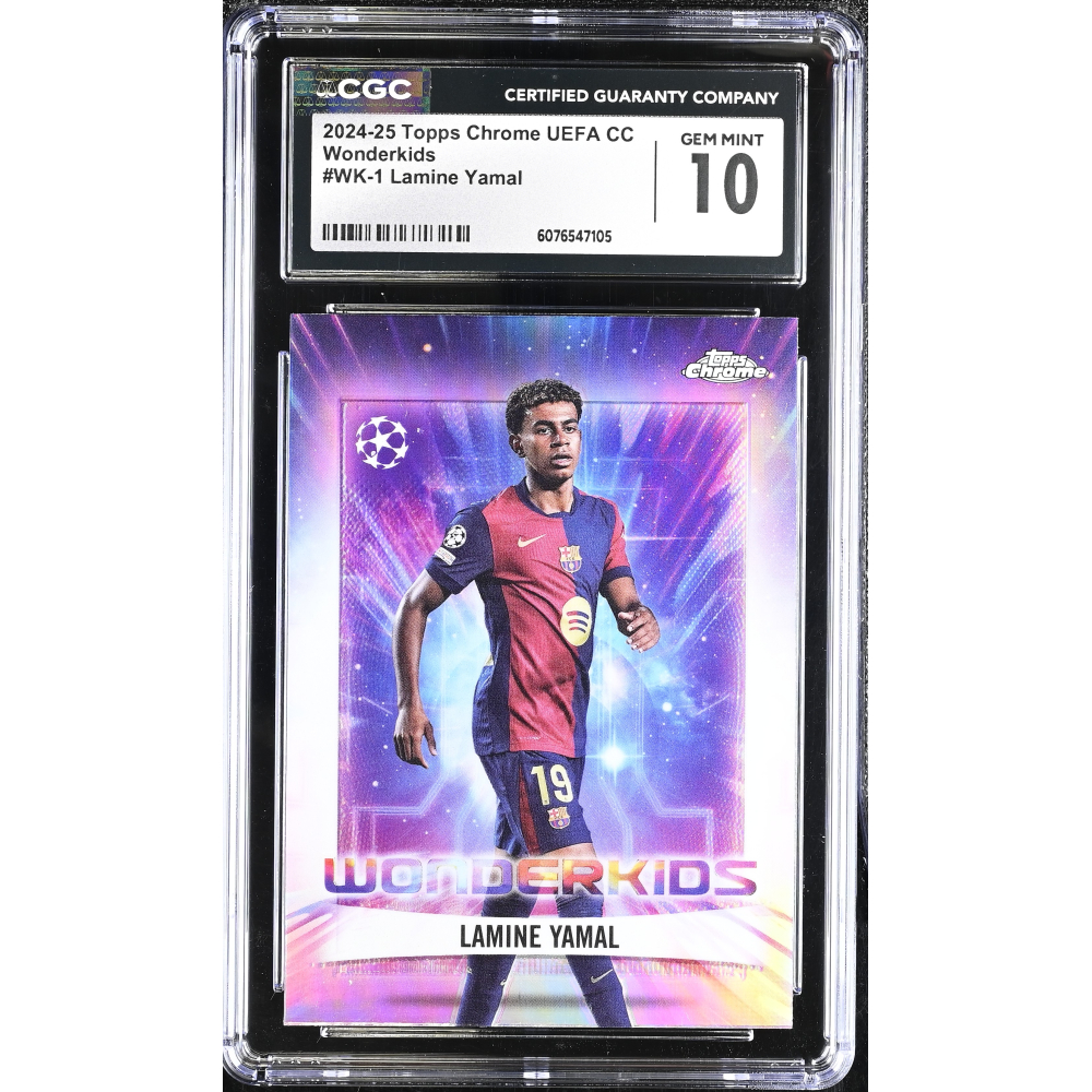 Lamine Yamal 2024-25 Topps Chrome UEFA CC Wonderkids #WK-1 (CGC 10) at PristineAuction.com