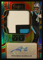 Tetairoa McMillan 2025 Select Prime Selections Prizm Signatures Tie Dye #2 #13/25 RC at PristineAuction.com