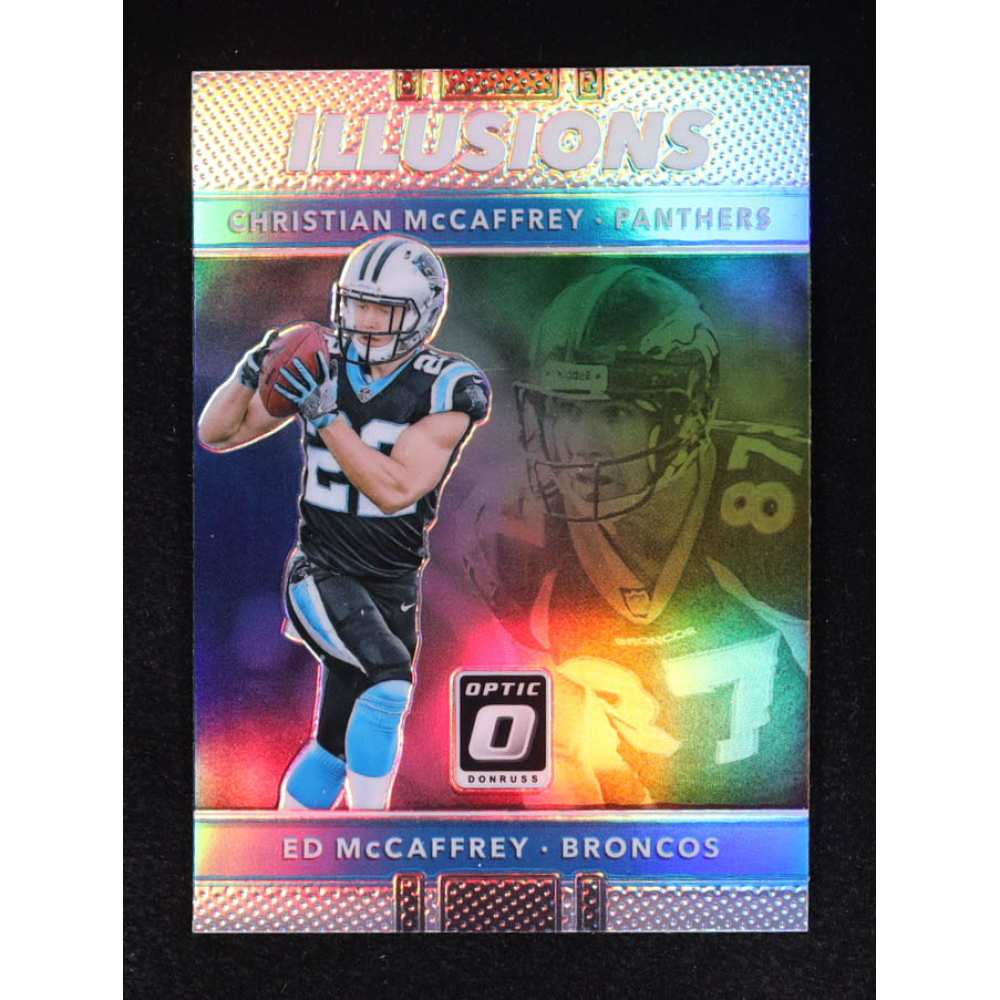 Christian McCaffrey RC / Ed McCaffrey 2017 Donruss Optic Illusions #18 at PristineAuction.com