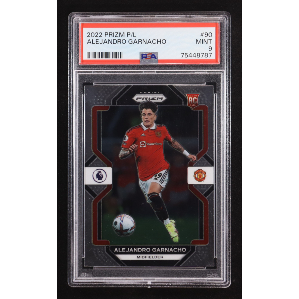 Alejandro Garnacho 2022-23 Panini Prizm Premier League #90 RC (PSA 9) at PristineAuction.com