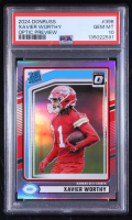 Xavier Worthy 2024 Donruss Optic Rated Rookies Preview Holo #398 RC (PSA 10) at PristineAuction.com