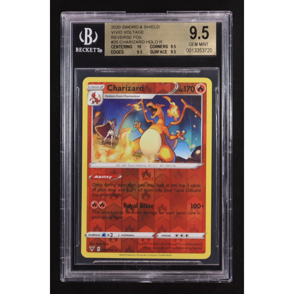 Charizard 2020 Pokemon TCG Sword & Shield Vivid Voltage Foil #025 Reverse Holo (BGS 9.5) at PristineAuction.com