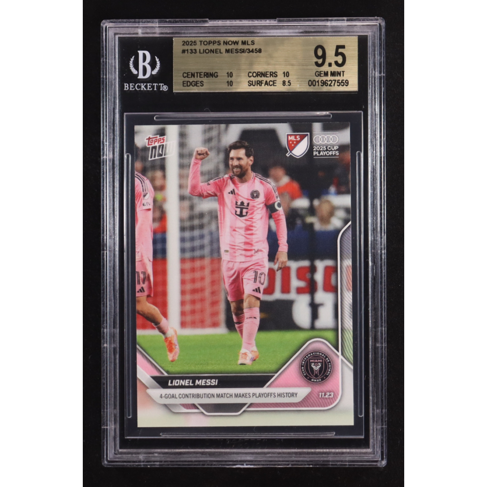 Lionel Messi 2025 Topps Now MLS #133 (BGS 9.5) at PristineAuction.com