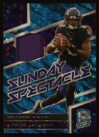 Lamar Jackson 2024 Panini Spectra Sunday Spectacle Materials Neon Blue #25 #37/60 at PristineAuction.com