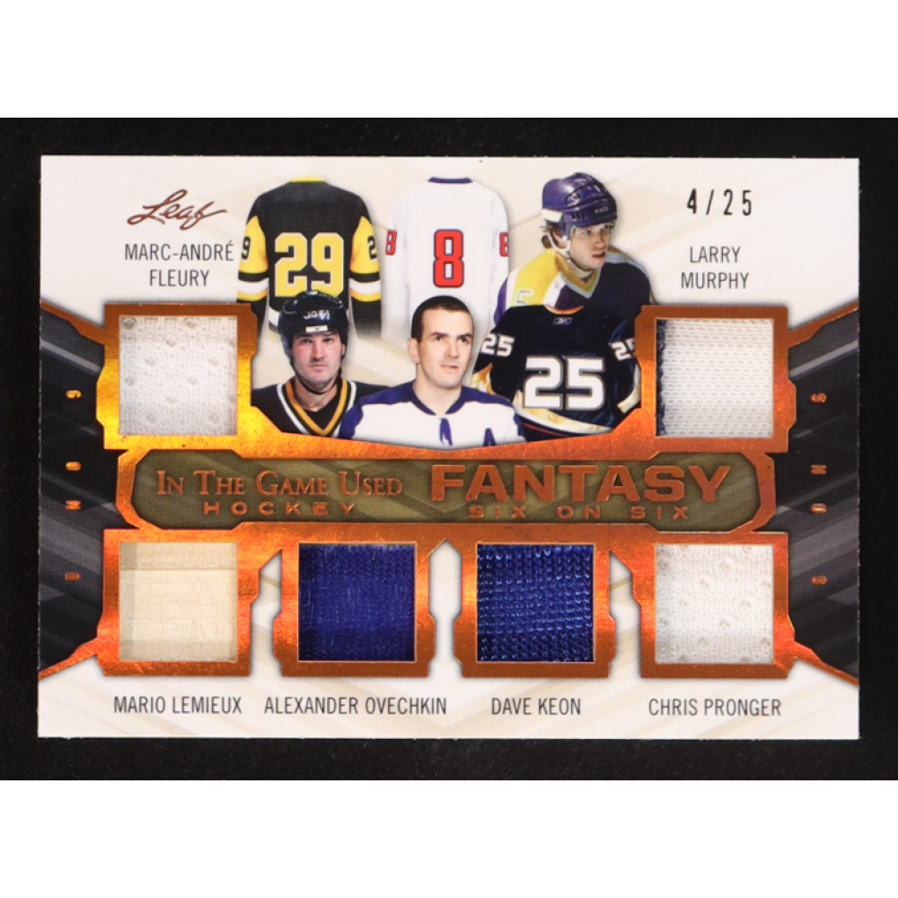 2019 Leaf ITG Used Fantasy Six On Six Memorabilia #FG-09 #4/25 Billy Smith / Brett Hull / Pat Lafontaine / Igor Larionov / Marcel Dionne / Brad Park / Mario Lemieux / Alexander Ovechkin / Dave Keon / Chris Pronger / Marc-Andre Fleury / Larry Murphy at PristineAuction.com