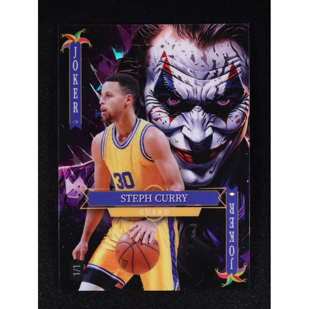 Stephen Curry 2025 Wild Card Jokers Wild Joker Purple Prismatic #SDJWMSCNB05 #1/1 at PristineAuction.com