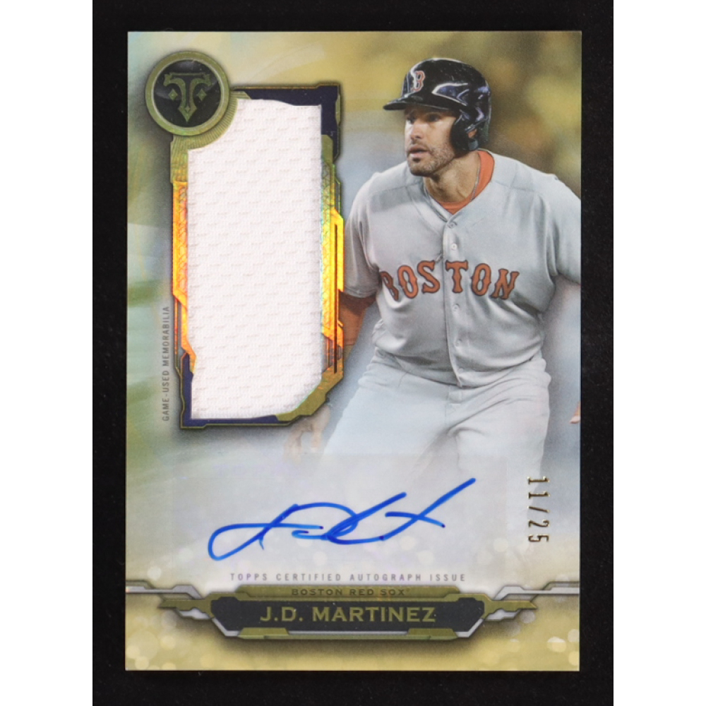 J.D. Martinez 2019 Topps Triple Threads Jumbo Relic Auto #AUJR-JDM #11/25 at PristineAuction.com