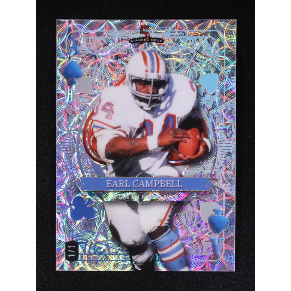 Earl Campbell 2024 Wild Card 5 Card Draw Stacked Deck Ace Spades Silver Kaleidoscope #SDJSECN #1/1 at PristineAuction.com