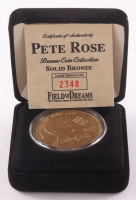 Pete Rose LE "All-Time Hit King" The Highland Mint Reds Solid Bronze Coin With Display Case at PristineAuction.com
