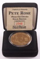 Pete Rose LE "All-Time Hit King" The Highland Mint Reds Solid Bronze Coin With Display Case at PristineAuction.com