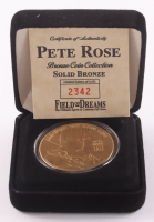 Pete Rose LE "All-Time Hit King" The Highland Mint Reds Solid Bronze Coin With Display Case at PristineAuction.com