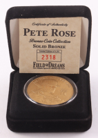 Pete Rose LE "All-Time Hit King" The Highland Mint Reds Solid Bronze Coin With Display Case at PristineAuction.com