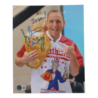 Joey Chestnut Signed 8x10 Photo Inscribed "Jaws" & "Just Win!" (Beckett) at PristineAuction.com