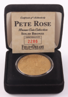 Pete Rose LE "All-Time Hit King" The Highland Mint Reds Solid Bronze Coin With Display Case at PristineAuction.com