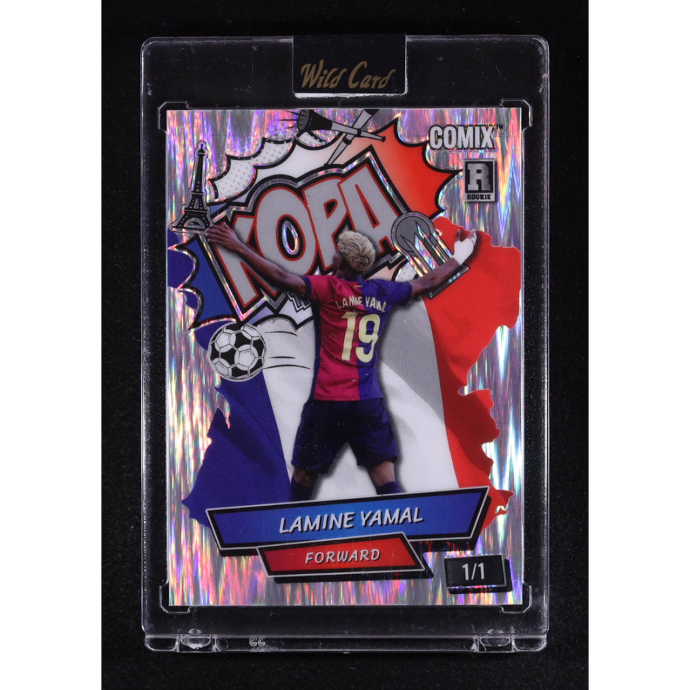 Lamine Yamal 2025 Wild Card Black Label Kopa Shock #ACBLKLY05 #1/1 RC at PristineAuction.com