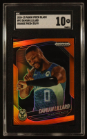 Damian Lillard 2024-25 Panini Prizm Black Prizms Orange #91 #25/49 (SGC 10) at PristineAuction.com