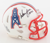 Warren Moon Signed Oilers Throwback Mini Helmet Inscribed "HOF 06" (Beckett) at PristineAuction.com