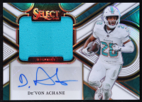 De'Von Achane 2025 Select Jumbo Signature Swatches Prizm White #7 #21/75 at PristineAuction.com