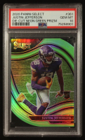 Justin Jefferson 2020 Select Prizm Neon Green Die Cut #361 RC (PSA 10) at PristineAuction.com
