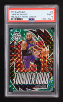 LeBron James 2023-24 Panini Mosaic Thunder Road Mosaic Green #9 (PSA 9) at PristineAuction.com
