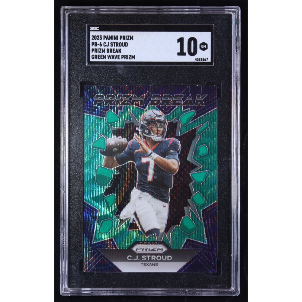 CJ Stroud 2023 Panini Prizm Prizm Break Prizms Green Wave #6 RC (SGC 10) at PristineAuction.com