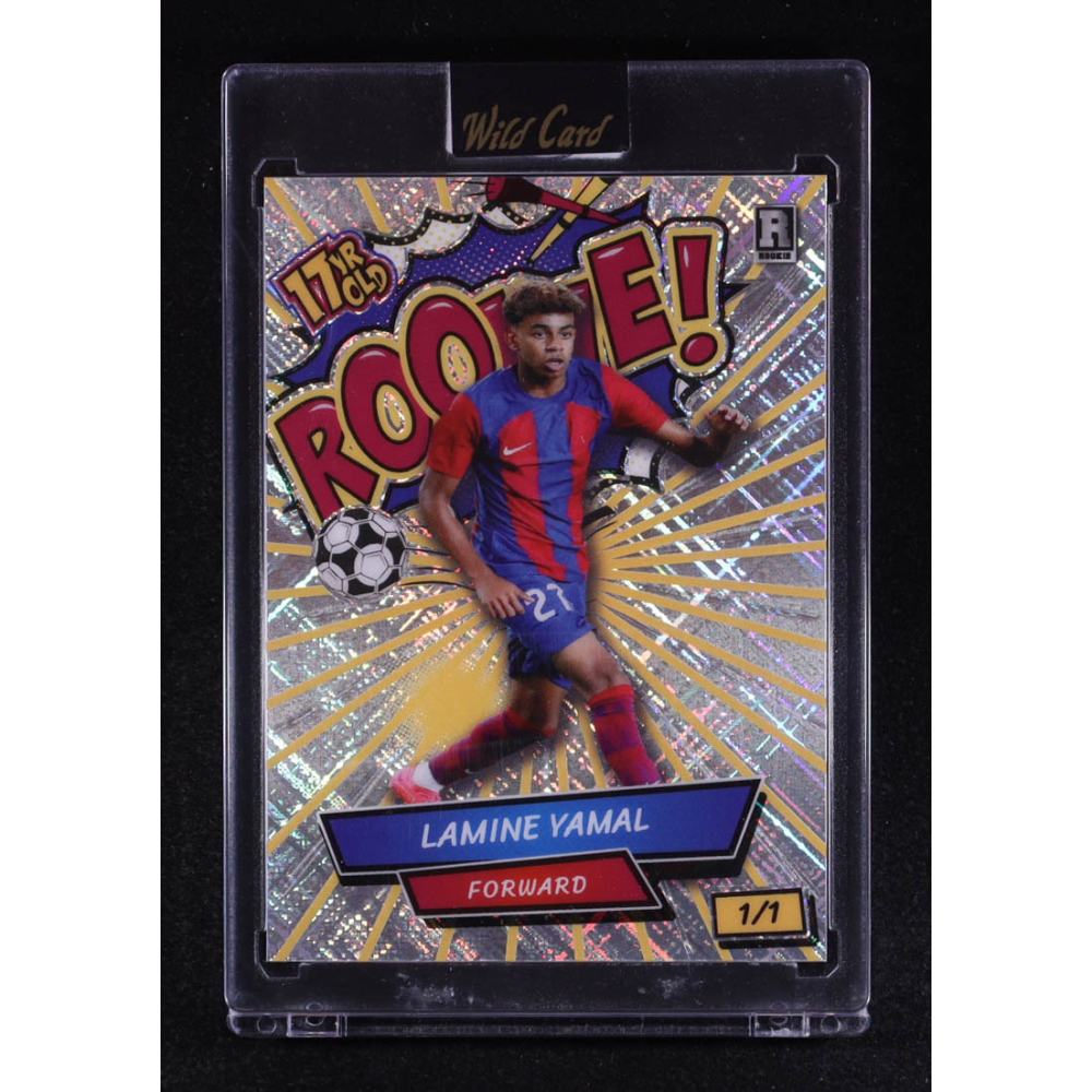 Lamine Yamal 2024 Wild Card Comix Lamine Yamal Rookie Gold Lines Cross Hatch #ACRBLY6 #1/1 RC at PristineAuction.com