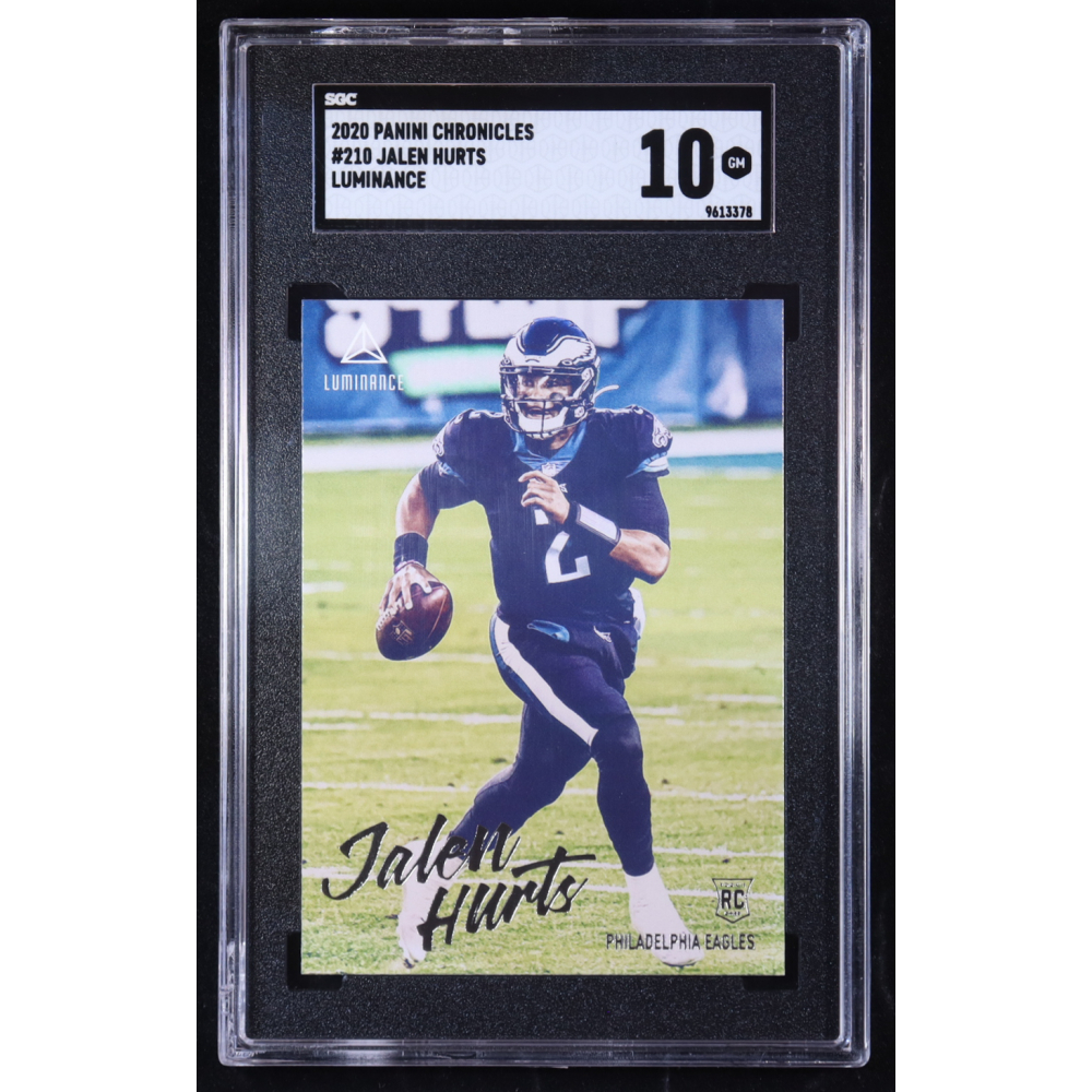 Jalen Hurts 2020 Panini Chronicles Luminance #210 RC (SGC 10) at PristineAuction.com