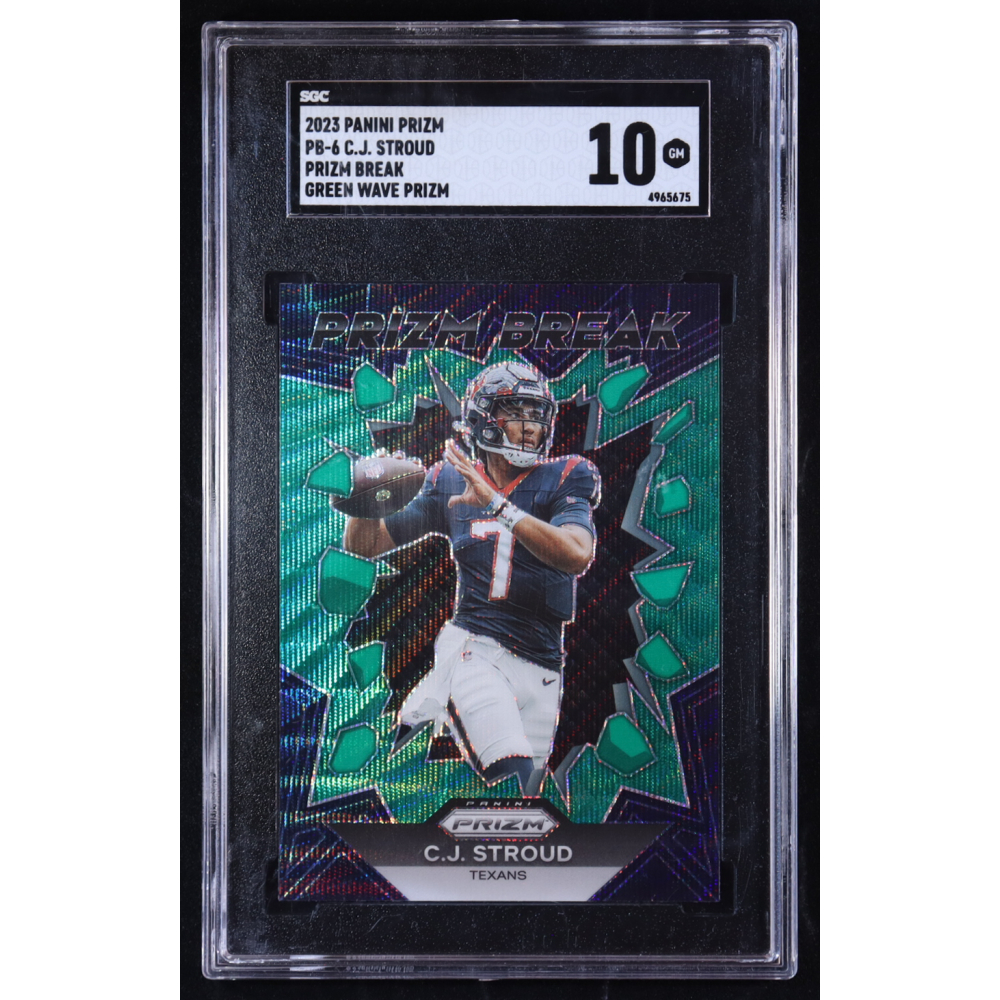 CJ Stroud 2023 Panini Prizm Prizm Break Prizms Green Wave #6 RC (SGC 10) at PristineAuction.com