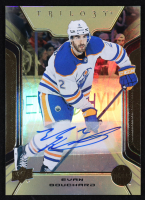 Evan Bouchard 2023-24 Upper Deck Trilogy Gold Auto #28 at PristineAuction.com
