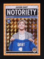 Jaxson Dart 2025 Panini Mosaic Notoriety Mosaic Orange Fluorescent #11 RC at PristineAuction.com
