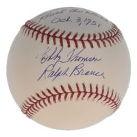 Ralph Branca & Bobby Thomson Signed OML Baseball Inscribed "The Shot Heard 'Round The World" & "Oct. 3, 1951" (JSA) at PristineAuction.com