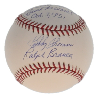 Ralph Branca & Bobby Thomson Signed OML Baseball Inscribed "The Shot Heard 'Round The World" & "Oct. 3, 1951" (JSA) at PristineAuction.com