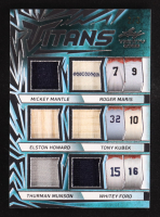 2025 Leaf Trinity Titans Memorabilia Silver #TT7 Mickey Mantle / Roger Maris / Elston Howard / Tony Kubek / Thurman Munson / Whitey Ford #2/3 at PristineAuction.com